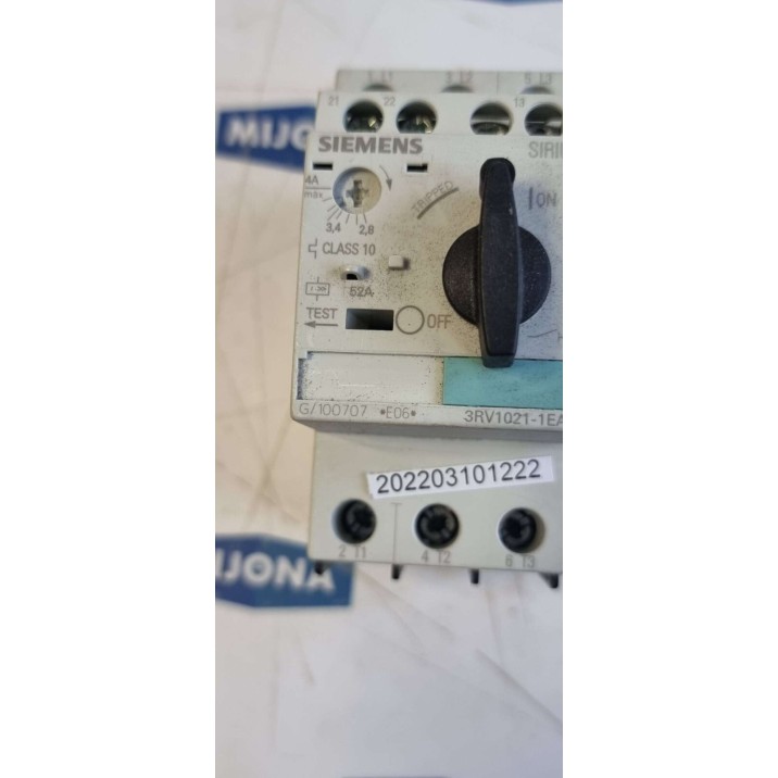 Siemens SIRIUS 3RV1021 1EA10 Motor Protection Circuit Breaker 2,8- 4A