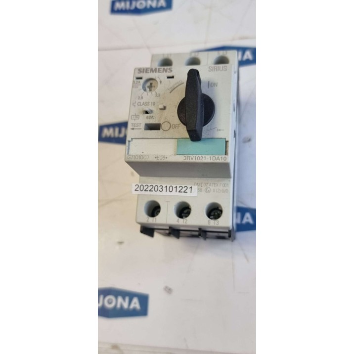 Siemens SIRIUS 3RV1021 1DA10 Motor Protection Circuit Breaker 2,2- 3,2A