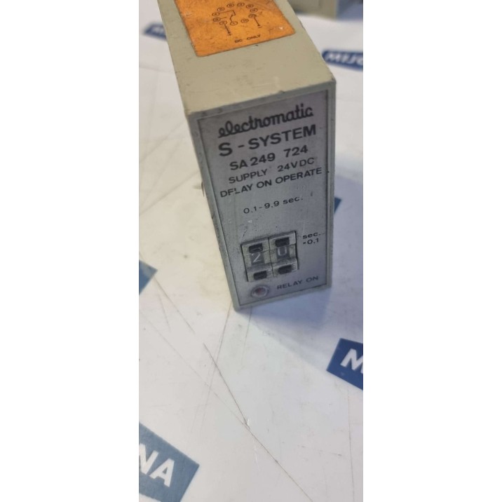 ELECTROMATIC S SYSTEM SA 249 724 SUPPLY 24V DC DFLAY ON OPERATE relay 0.1 - 0.9s