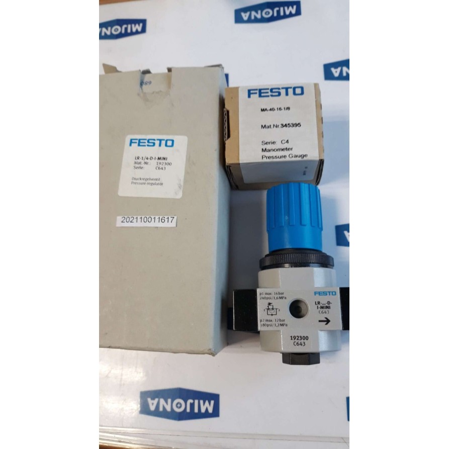 FESTO LR 1 4 D I MINI 192300 PRESSURE REGULATOR MANOMETER MA 40 16 1 8 NEW OLD S