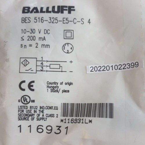 BALLUFF BES 516 325 E5 C S 4 PROXIMITY SWITCH INDUCTIVE Näherungsschalter