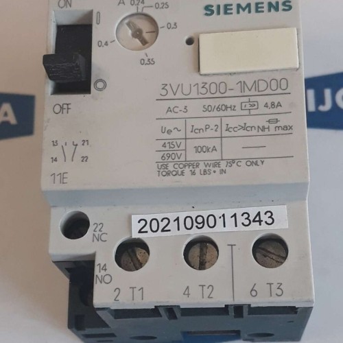 SIEMENS 3VU1300 1MD00 Starter Protector Circuit Breaker 50 60Hz 0.24-0.4 SIEMENS 3VU1300 1MD00 Starter Protector Circuit Breaker 50 60Hz 0.24-0.4