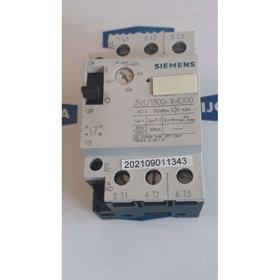 SIEMENS 3VU1300 1MD00 Starter Protector Circuit Breaker 50 60Hz 0.24-0.4