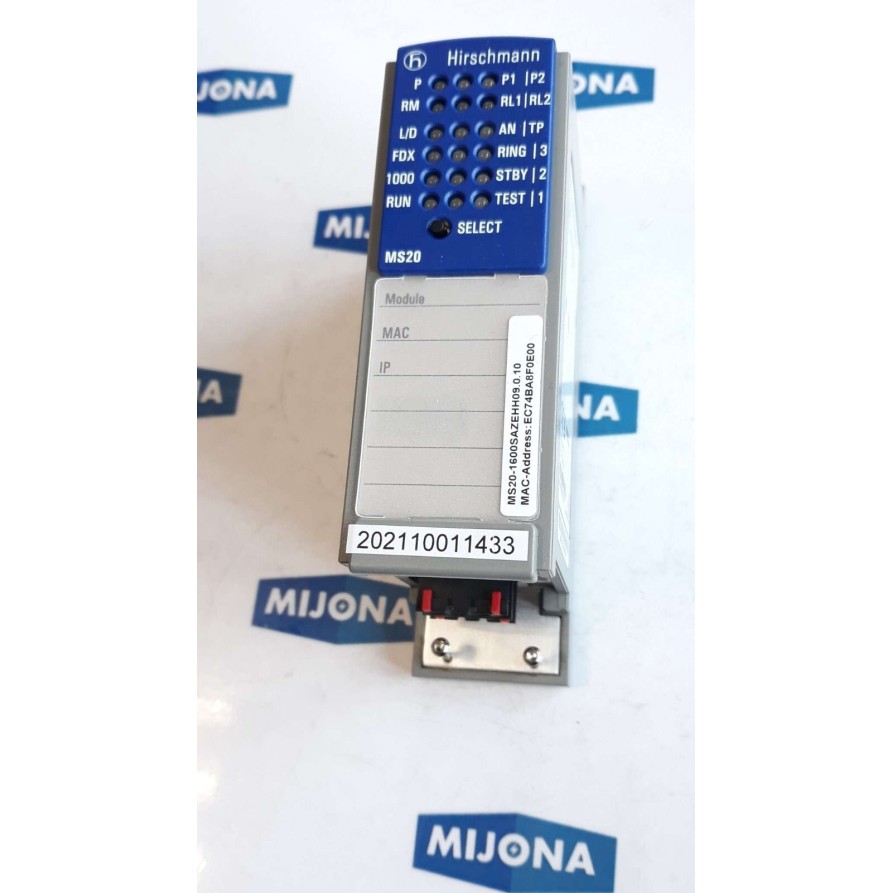 Hirschmann MICE SWITCHING MODULE MS20 1600SAZEHH09 0 10 18-23VDC 3.2-1.8A CLASS2
