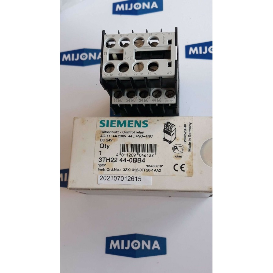 SIEMENS 3TH2244 0BB4 4NO 4NC 3TH2244-0BB4 44E CONTROL RELAY AC11 4A 230V DC 24V