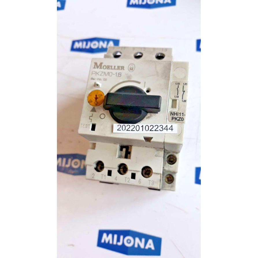 MOELLER PKZM0 1,6 MOTORSCHUTZSCHALTER 50 60HZ 6000V AUXILIARY SWITCH NHI11 PKZ0