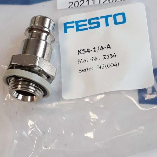 FESTO KS4 1 4 A 2154 QUICK COUPLING PLUG KS- 1 /4-A NEW OLD STOCK FESTO KS4 1 4 A 2154 QUICK COUPLING PLUG KS- 1 /4-A NEW OLD STOCK