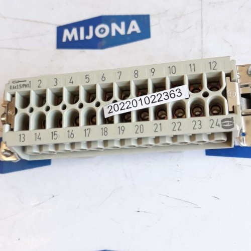 HARTING HAN 24E M s 09 33 024 2601 16A 500V 6KV 600V 0,6X3,5 PH1 NEW OLD STOCK