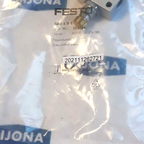 FESTO GRO 1 8 B 151216 FLOW CONTROL VALVE DOSSELVENTIL GRO-1/8-B FESTO GRO 1 8 B 151216 FLOW CONTROL VALVE DOSSELVENTIL GRO-1/8-B