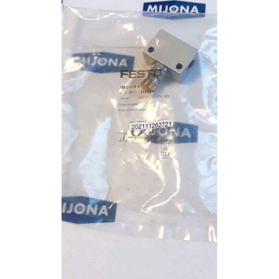 FESTO GRO 1 8 B 151216 FLOW CONTROL VALVE DOSSELVENTIL GRO-1/8-B FESTO GRO 1 8 B 151216 FLOW CONTROL VALVE DOSSELVENTIL GRO-1/8-B