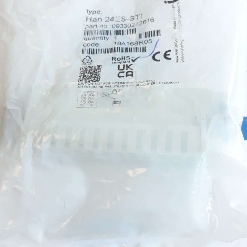 HARTING HAN 24ES- STI 09330242616 16A 500V 6KV 600V  NEW OLD STOCK