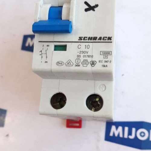 SCHRACK C 10 230V BS 017610 Miniature Circuit Breaker SCHRACK C 10 230V BS 017610 Miniature Circuit Breaker