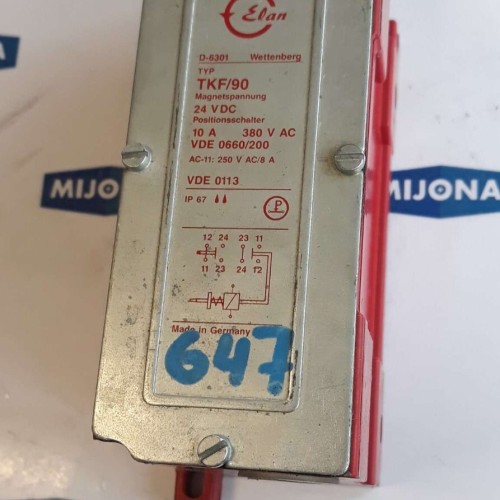 SCHMERSAL ELAN TKF 90 COIL 24VDC CONTROL CIRCUIT 10A 380V AC AC11 250V AC 8A SCHMERSAL ELAN TKF 90 COIL 24VDC CONTROL CIRCUIT 10A 380V AC AC11 250V AC 8A