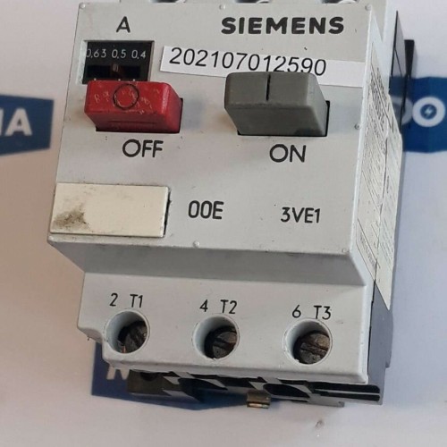Siemens 3VE1000 2E 0,4 0,63A 6,3A MANUAL MOTOR STARTER Siemens 3VE1000 2E 0,4 0,63A 6,3A MANUAL MOTOR STARTER