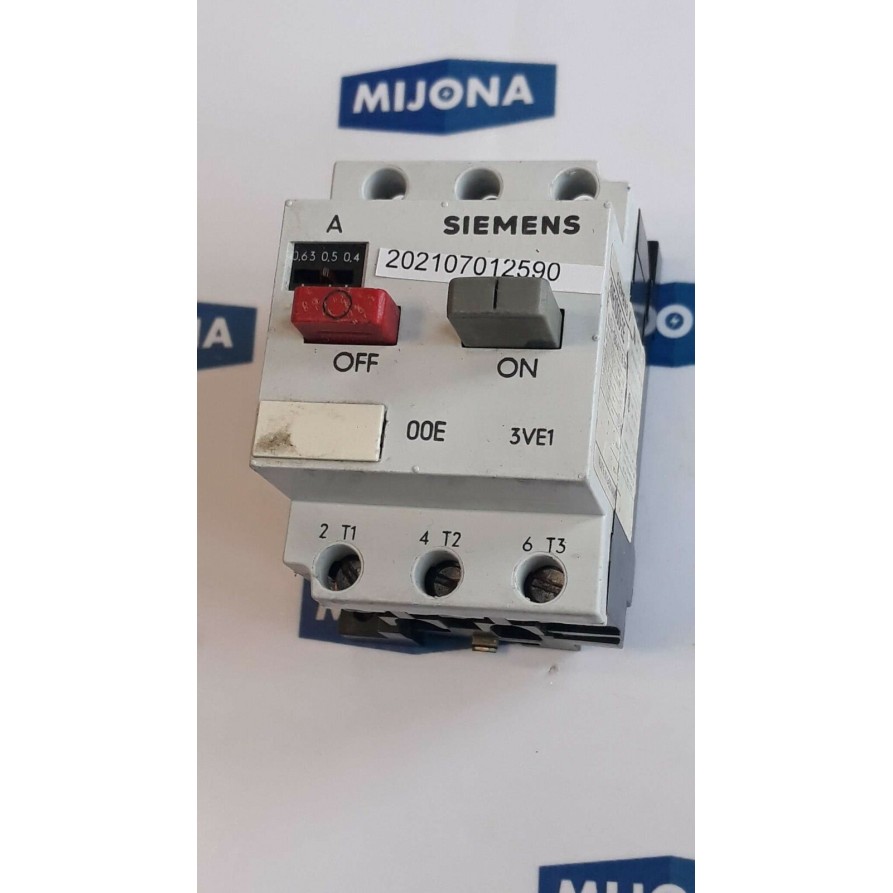 Siemens 3VE1000 2E 0,4 0,63A 6,3A  MANUAL MOTOR STARTER