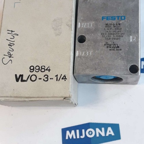 FESTO VL O 3 1 4 9984 pneumatic valve (NEW OLD STOCK) FESTO VL O 3 1 4 9984 pneumatic valve (NEW OLD STOCK)