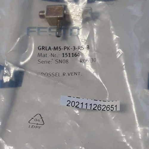 FESTO GRLA M5 PK 3 RS B Flow Control Valve Slotted Screw 151164 NEW OLD STOCK FESTO GRLA M5 PK 3 RS B Flow Control Valve Slotted Screw 151164 NEW OLD STOCK