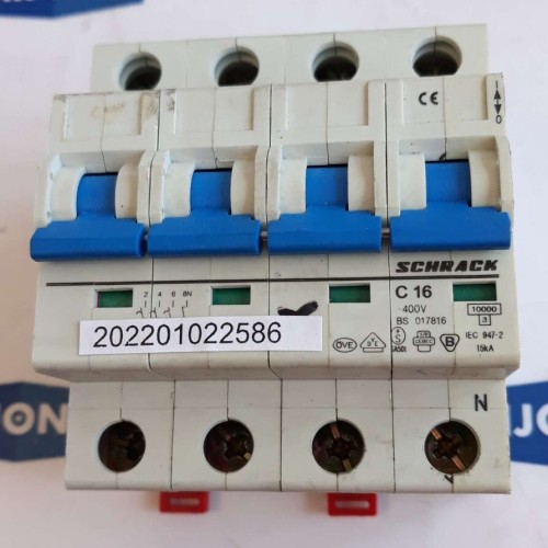 SCHRACK C 16 400V BS 017816 4 POL Circuit Breaker