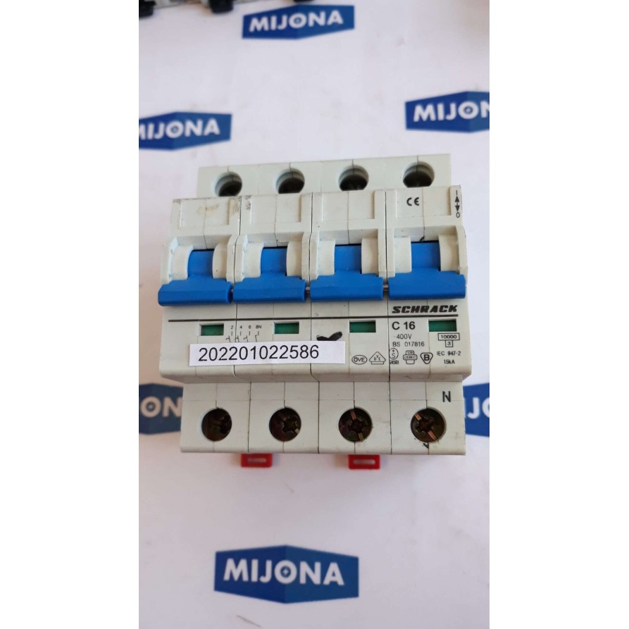 SCHRACK C 16 400V BS 017816 4 POL Circuit Breaker