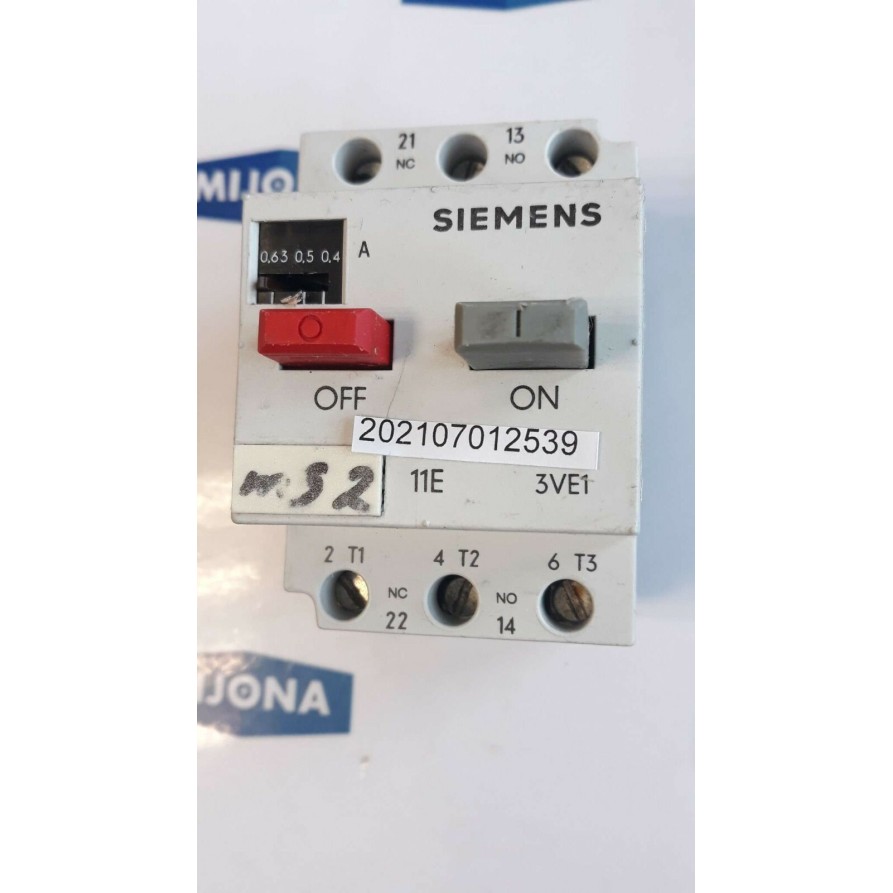 Siemens 3VE1010 2E 0,4 0,63A 7,5A  MANUAL MOTOR STARTER