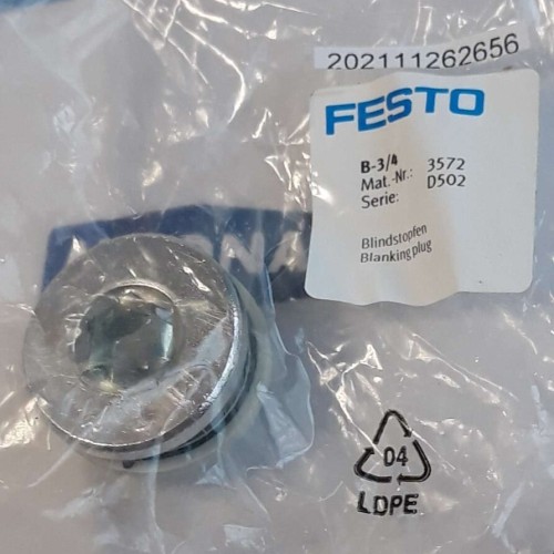 FESTO B 3 4 BLANKING PLUG BLINDSTOPFEN 3572 B-3/4