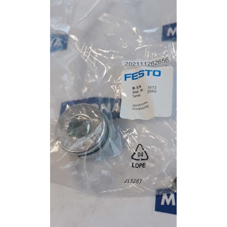 FESTO B 3 4 BLANKING PLUG BLINDSTOPFEN 3572 B-3/4 FESTO B 3 4 BLANKING PLUG BLINDSTOPFEN 3572 B-3/4