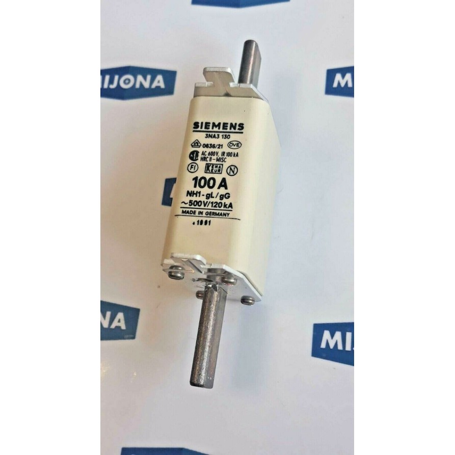 SIEMENS 3NA3 130 0636 21 AC 600V IR 100kA HRCII MISC 100A NH1 gL gG 500V 120kA SIEMENS 3NA3 130 0636 21 AC 600V IR 100kA HRCII MISC 100A NH1 gL gG 500V 120kA