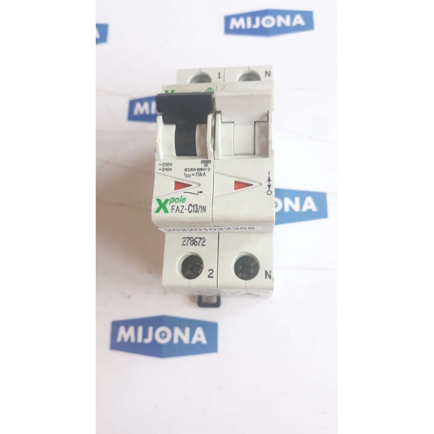 Klöckner Moeller FAZ C13 1N 230V 240V 15KA Miniature Circuit Breaker 2POLE Klöckner Moeller FAZ C13 1N 230V 240V 15KA Miniature Circuit Breaker 2POLE