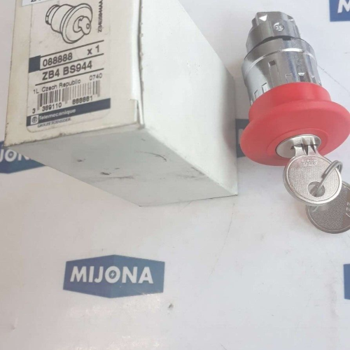 TELEMECANIQUE ZB4 BS944 088888 PUSHBUTTON 40MM EMERGENCY STOP 2KEY RED NEW OLD S