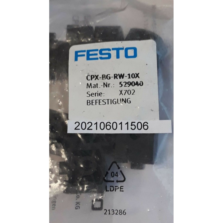 Festo CPX BG RW 10X 529040 Mounting Bracket Festo CPX BG RW 10X 529040 Mounting Bracket