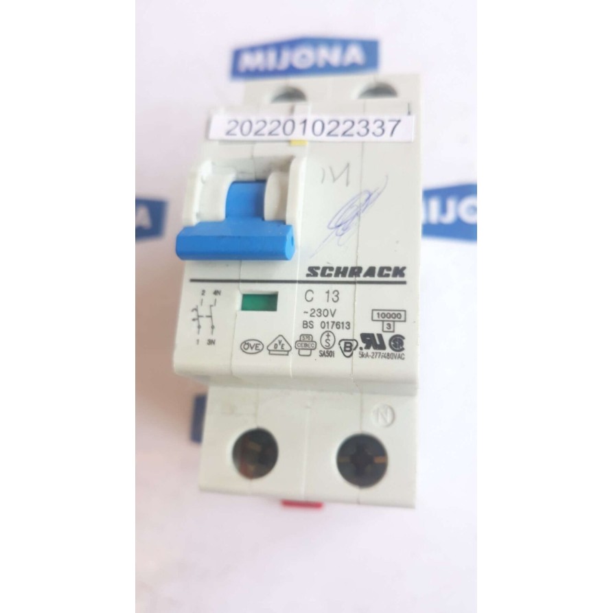 SCHRACK C 13 230V BS 017613 Miniature Circuit Breaker SCHRACK C 13 230V BS 017613 Miniature Circuit Breaker