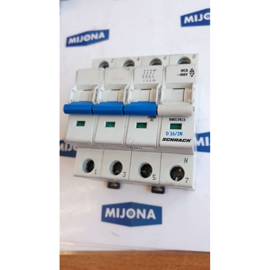 SCHRACK D 16 3N 4 POL Circuit Breaker BM019816 BMS0 D 16/3N