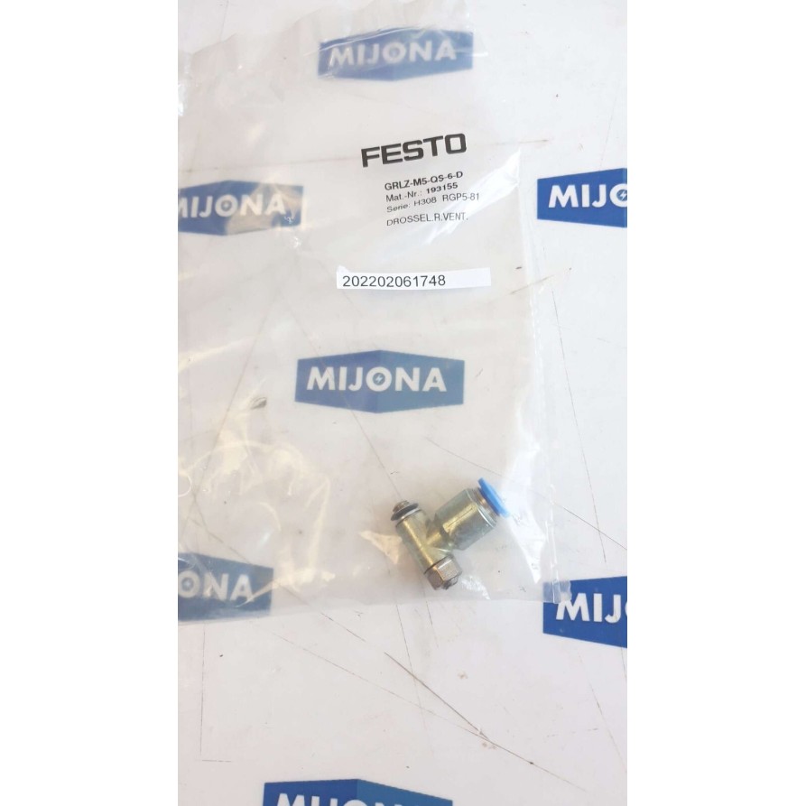 FESTO 193155 GRLZ M5 QS 6 D Flow Control Valve