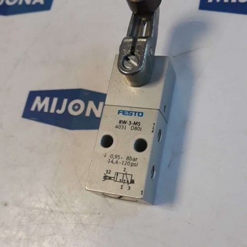 FESTO RW 3 M5 lever valve -0,95-8BAR -14,4-120PSI 4031 NEW OLD STOCK FESTO RW 3 M5 lever valve -0,95-8BAR -14,4-120PSI 4031 NEW OLD STOCK