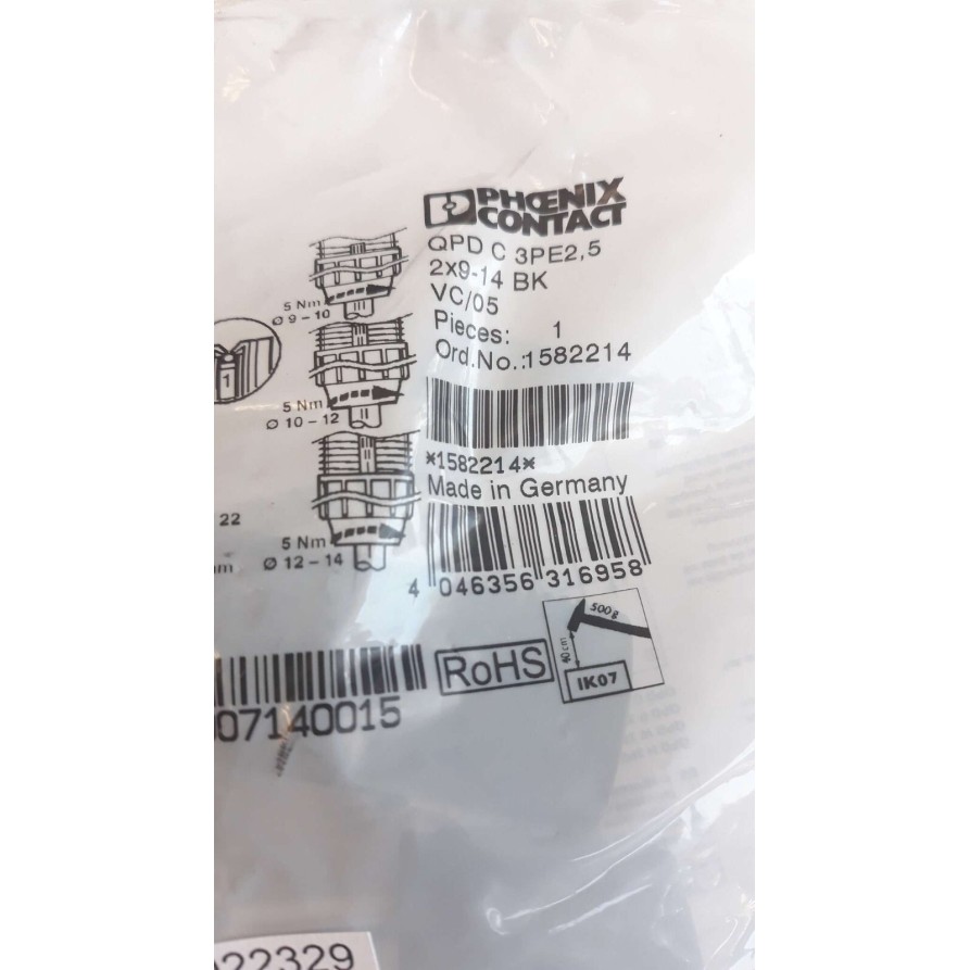 Phoenix Contact QPD C 3PE2,5 2x9 14 BK 1582214 CABLE CONNECTION NEW OLD STOCK Phoenix Contact QPD C 3PE2,5 2x9 14 BK 1582214 CABLE CONNECTION NEW OLD STOCK