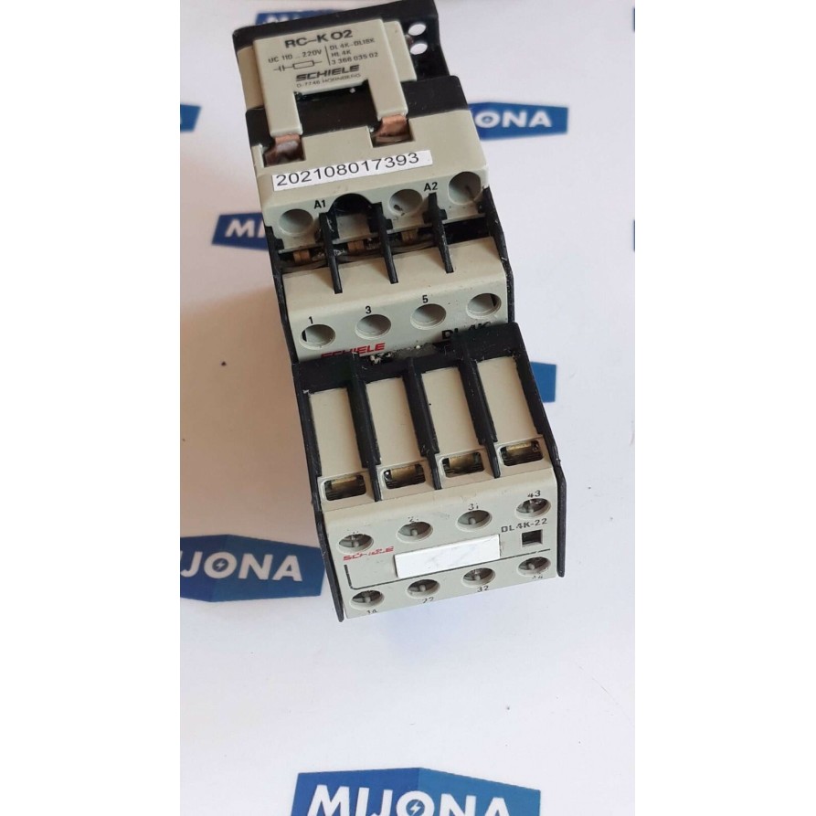 Schiele CONTACTOR DL 4K 22 COIL RC K 02 110 220V AUXILIARY CONTACT DL4K 22
