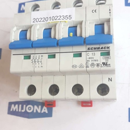 SCHRACK C 13 400V BS 017813 4 POL Circuit Breaker 5KA 277 480VAC