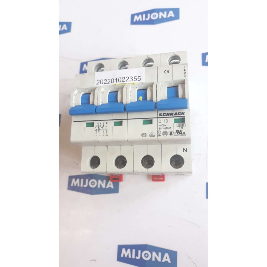 SCHRACK C 13 400V BS 017813 4 POL Circuit Breaker 5KA 277 480VAC