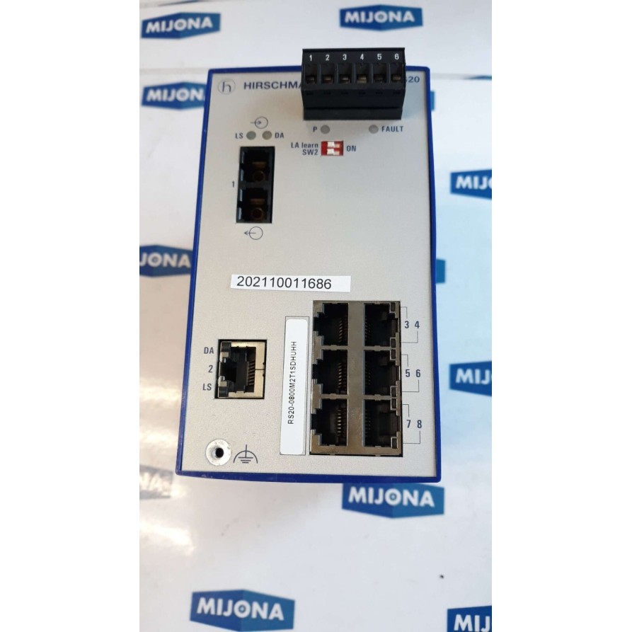 Hirschmann RS20 0800M2T1SDHUHH RAIL SWITCH 9.6-60VDC 18-30VAC 50-60HZ Hirschmann RS20 0800M2T1SDHUHH RAIL SWITCH 9.6-60VDC 18-30VAC 50-60HZ