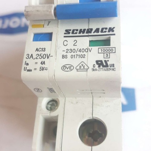 SCHRACK C 2 230V 400V  BS 017102  Miniature Circuit Breaker SIE BD HR AC13 3A 25