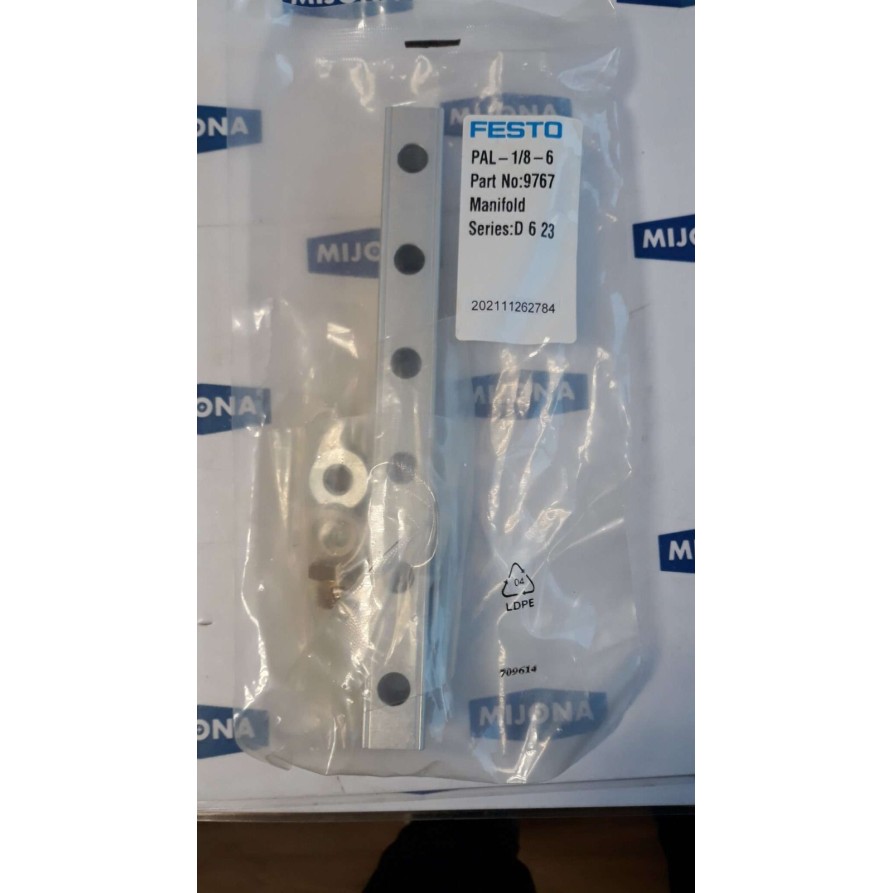 FESTO PAL 1 8 6 MANIFOLD 9767 SERIES D 6 23 PAL-1/8-6