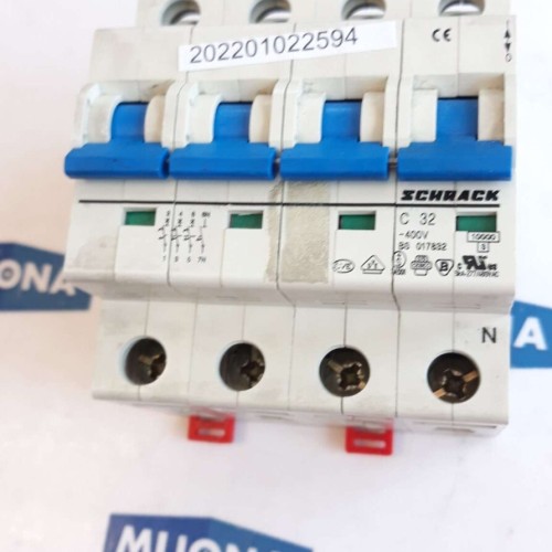 SCHRACK C 32 400V BS 017832 4 POL Circuit Breaker 5KA 277 480VAC