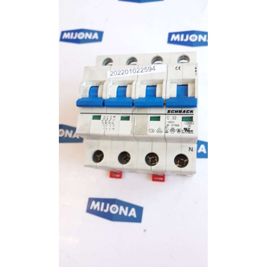 SCHRACK C 32 400V BS 017832 4 POL Circuit Breaker 5KA 277 480VAC