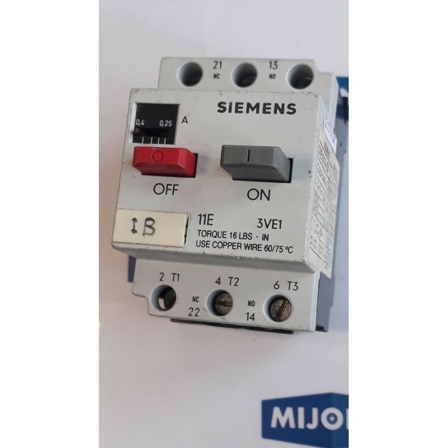 Siemens 3VE1010 2D 0,25 0,4 4,8A MANUAL MOTOR STARTER