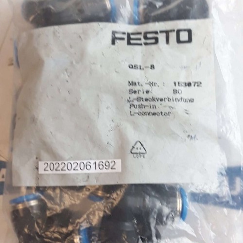 FESTO QSL 8 L STECKVERBINDUNG PUSH IN L CONNECTOR price for 10 psc QSL-8 FESTO QSL 8 L STECKVERBINDUNG PUSH IN L CONNECTOR price for 10 psc QSL-8
