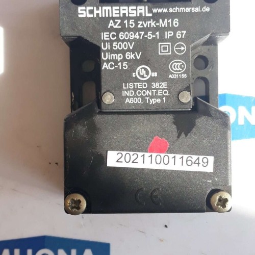 Schmersal AZ 15 ZVRK M16 SAFETY COMPONENT IP67 500V 6kV AC15