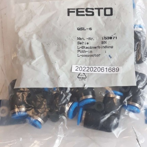 FESTO QSL 6 153071 L STECKVERBINDUG L CONNECTOR price for 10 psc FESTO QSL 6 153071 L STECKVERBINDUG L CONNECTOR price for 10 psc