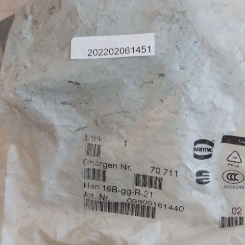 HARTING HAN 16B gg R 21 09300161440 CONNECTOR BODY 16B-gg-R-21 NEW OLD STOCK