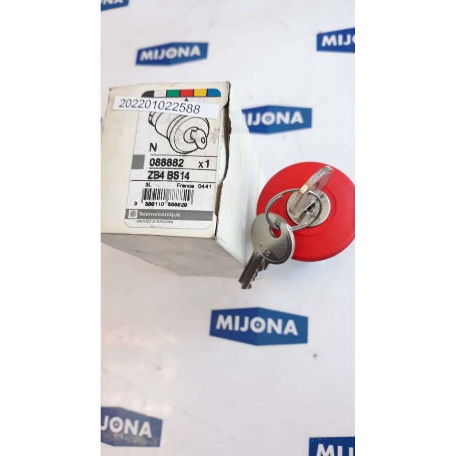 TELEMECANIQUE ZB4 BS14 088882 PUSHBUTTON 40MM EMERGENCY STOP 2 KEY RED NEW OLD S