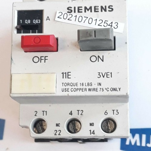 Siemens 3VE1010 2F 0,63 1A  12A MANUAL MOTOR STARTER